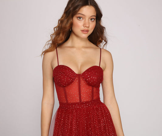 Cressida Formal Glitter A Line Dress