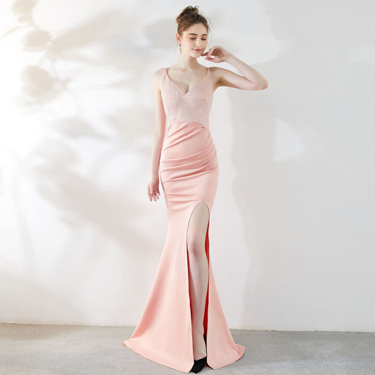 Dinner Evening Dress Socialite Long Fishtail Slimming Nightclub Catwalk Annual Meeting Ktv Dress