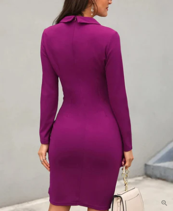 Aixa Aesthetic Cocktail Dress with Buttons Chic Silhouette Collection