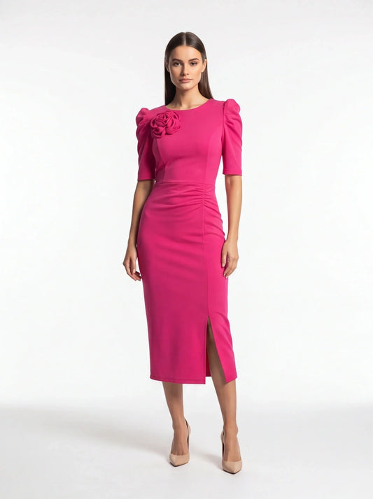 Chic Floral Bodycon Cocktail Dress with Elegant Fit and Stretch Fabric