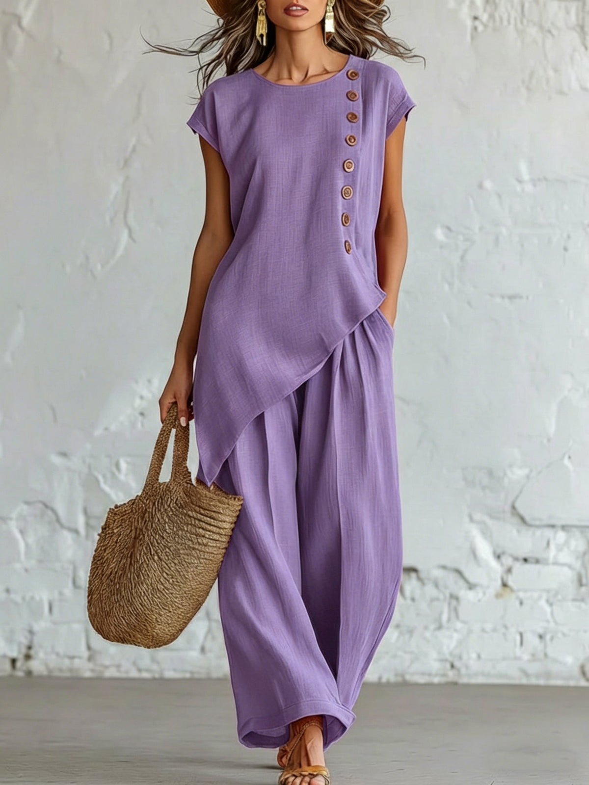 Effortless Linen-Blend 2-Piece Set | Relaxed Fit, S-5XL