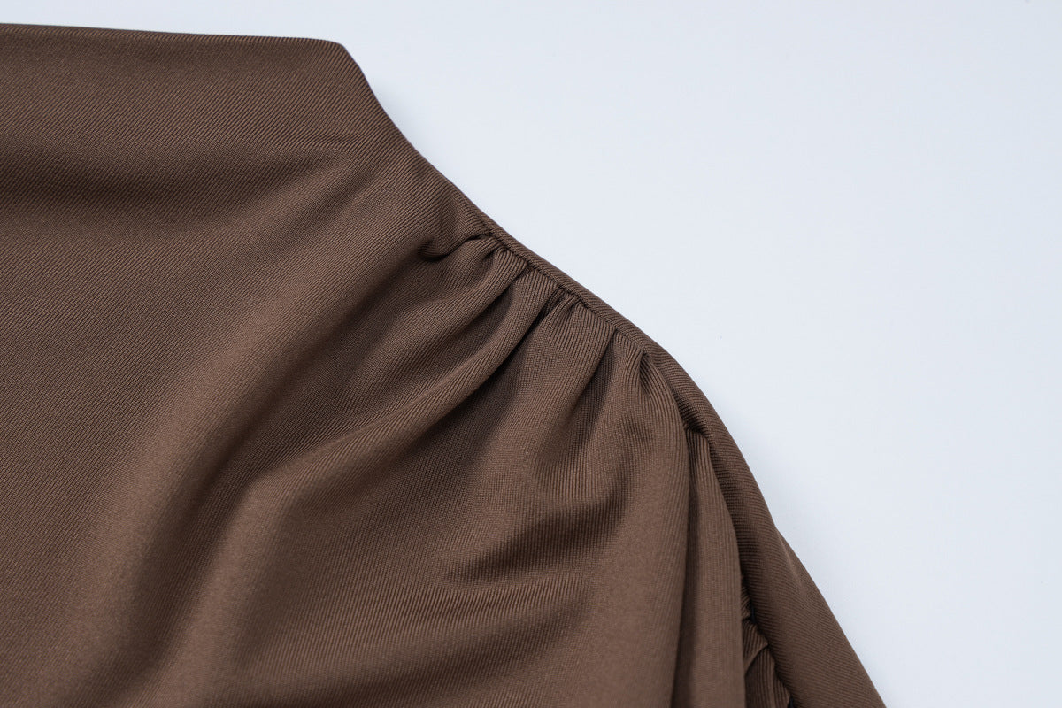 Dreamy Drape Maxi dress Brown