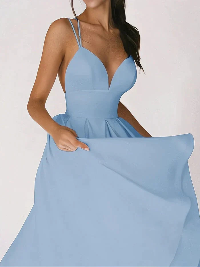 Dora Minimalist V Neck Dress Premium Wardrobe Essential
