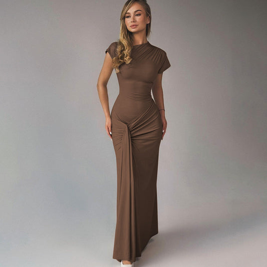 Dreamy Drape Maxi dress Brown