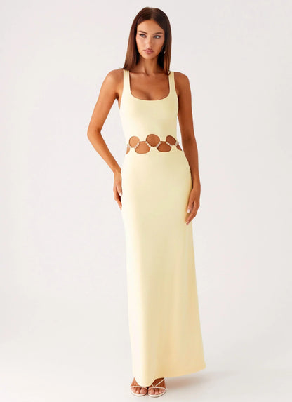 Dreamboat Beaded Maxi Dress - Yellow