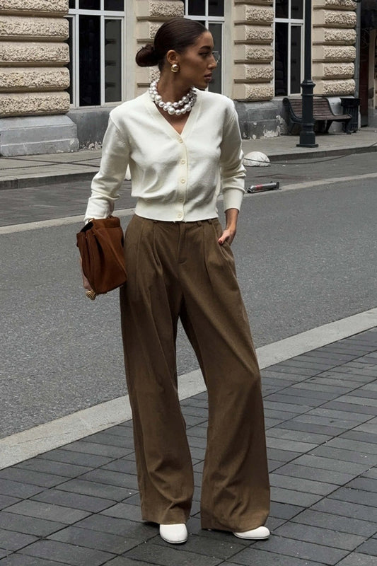 Drapey Vintage Corduroy Loose Casual Cotton Pants