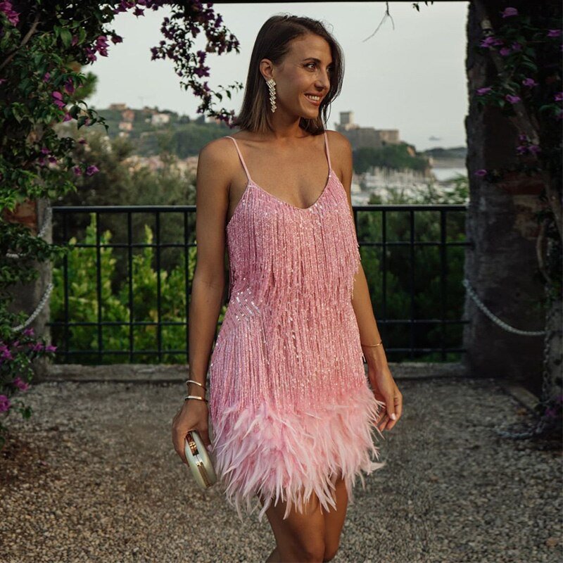 Doriana | Feather Mini Dress