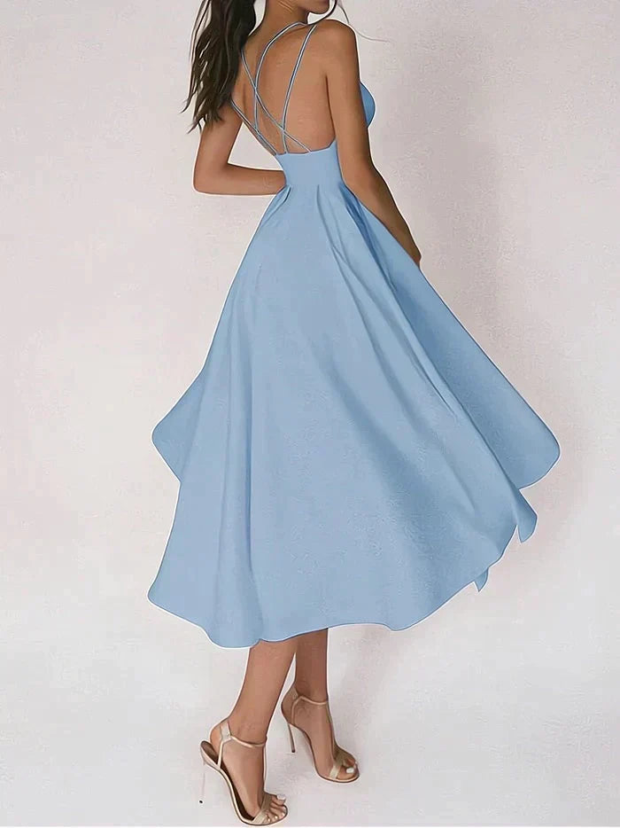 Dora Minimalist V Neck Dress Premium Wardrobe Essential