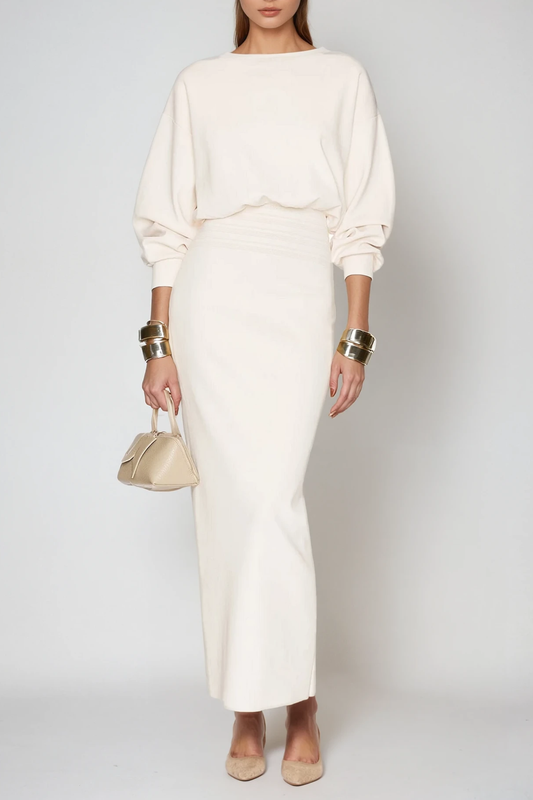 Dominic Balloon Sleeve Bodycon Maxi Dress