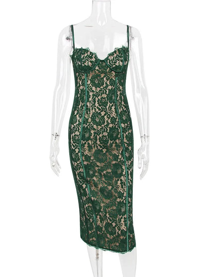 2024 Club Evening Party Vestidos Backless Wrap Hip Lace Dress