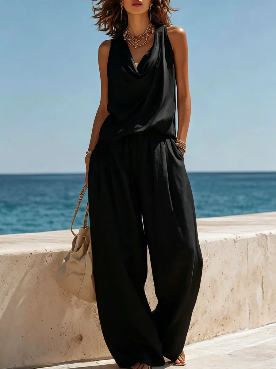 Effortless White Linen Two-Piece Set