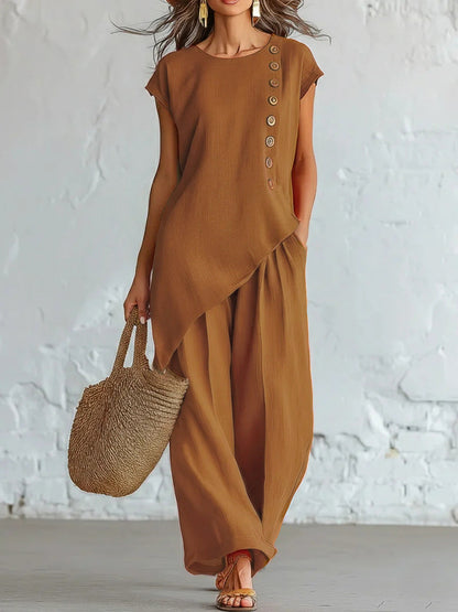 Effortless Linen-Blend 2-Piece Set | Relaxed Fit, S-5XL