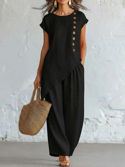 Effortless Linen-Blend 2-Piece Set | Relaxed Fit, S-5XL