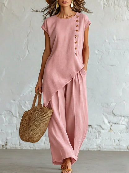 Effortless Linen-Blend 2-Piece Set | Relaxed Fit, S-5XL