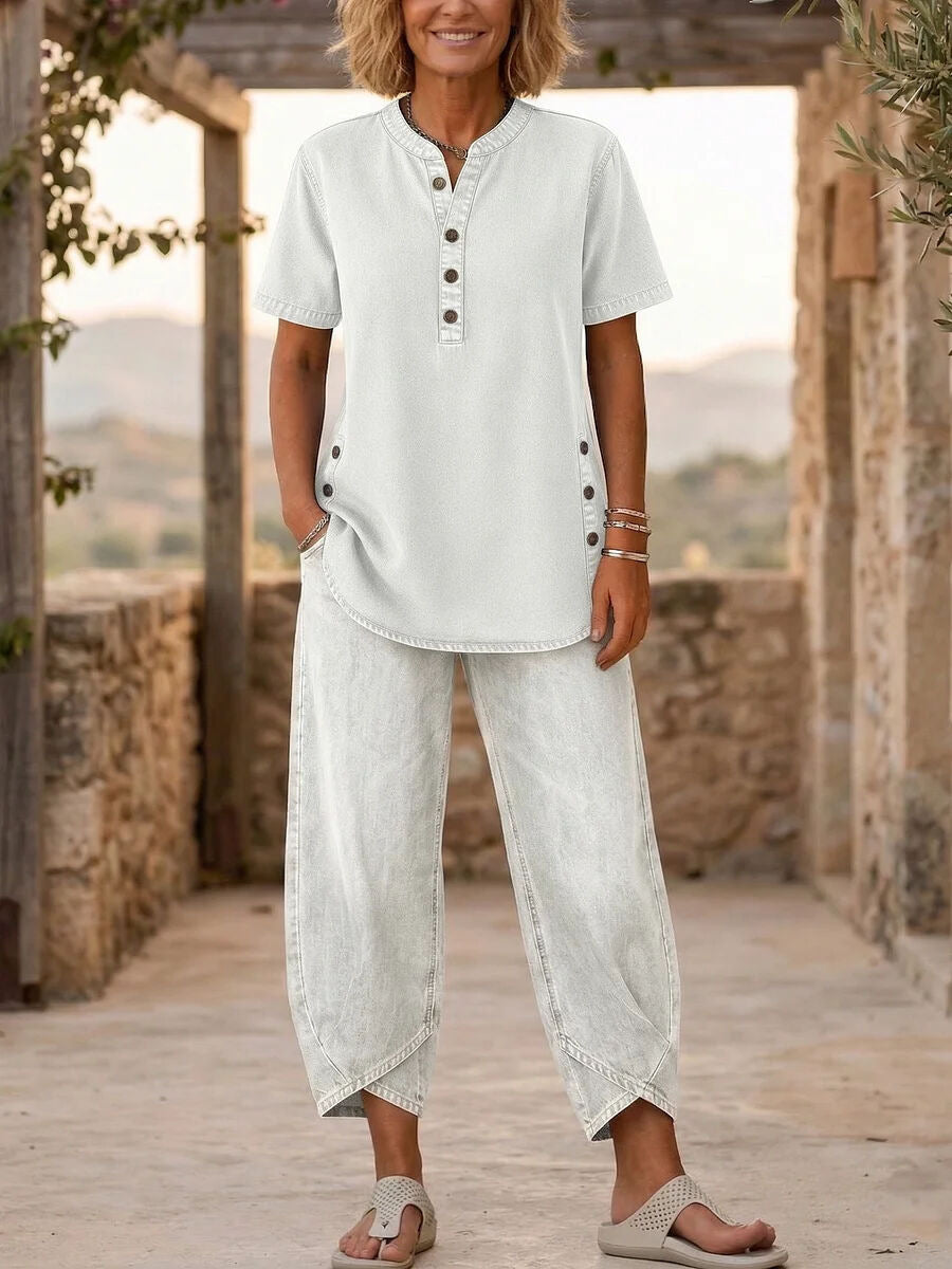 Effortless Denim Two-Piece Cozy Set