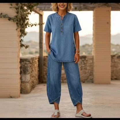 Effortless Denim Two-Piece Cozy Set
