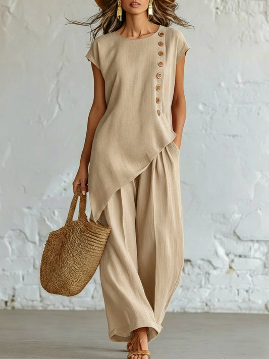 Effortless Linen-Blend 2-Piece Set | Relaxed Fit, S-5XL