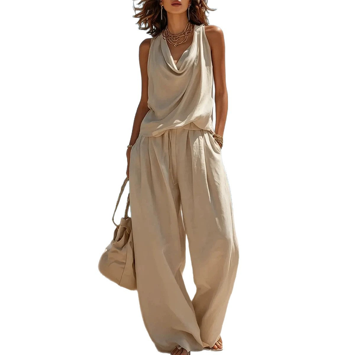 Effortless White Linen Two-Piece Set
