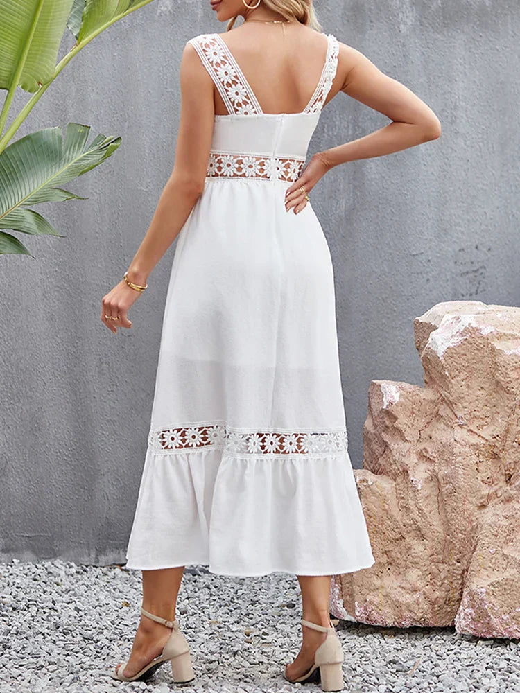 2024 Backless Hollow Out Summer Evening Party Boho Dress