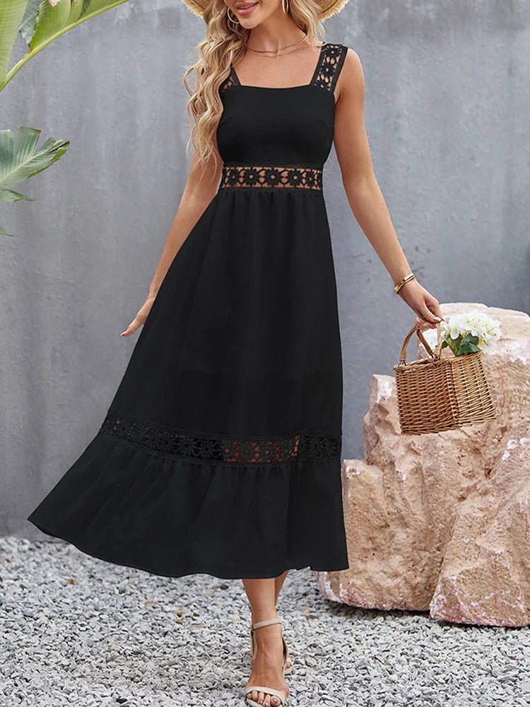 2024 Backless Hollow Out Summer Evening Party Boho Dress