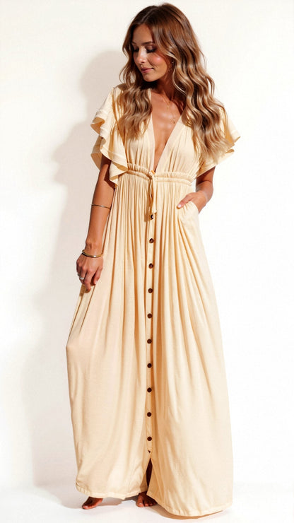 Dolores Effortless Dress Casual Ruffles Everyday Luxe Edit