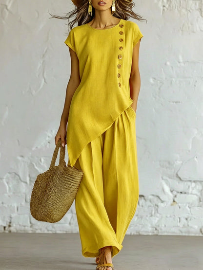 Effortless Linen-Blend 2-Piece Set | Relaxed Fit, S-5XL