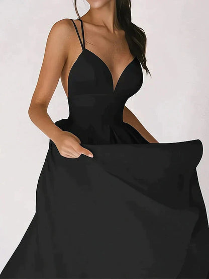 Dora Minimalist V Neck Dress Premium Wardrobe Essential