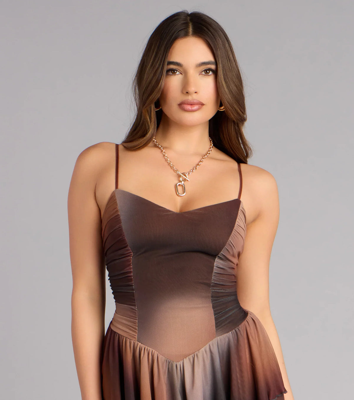 Effortless Beauty Abstract Print Mesh Skater Dress