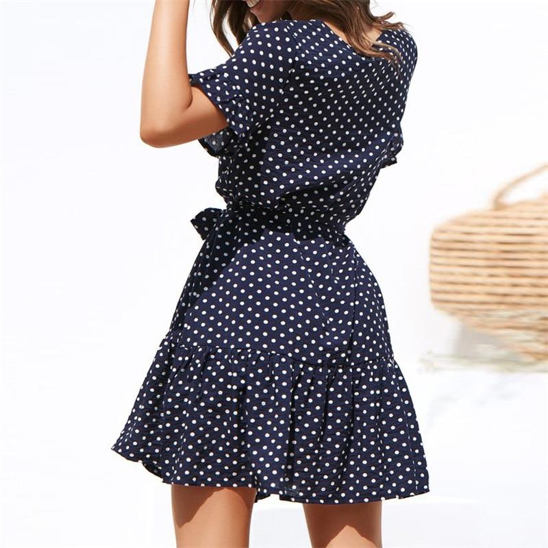 Dominga Short Sleeve Dress with Polka Dot for Women Relaxed Modern Fit