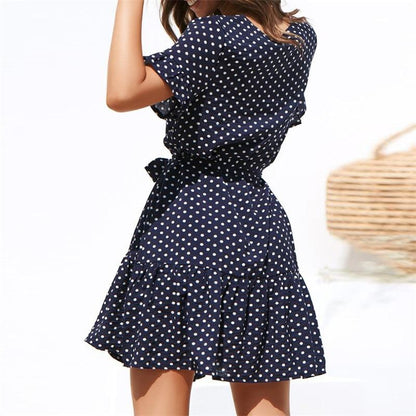Dominga Short Sleeve Dress with Polka Dot for Women Relaxed Modern Fit