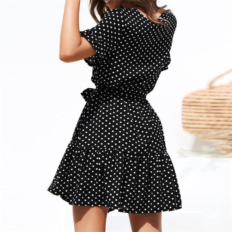 Dominga Short Sleeve Dress with Polka Dot for Women Relaxed Modern Fit
